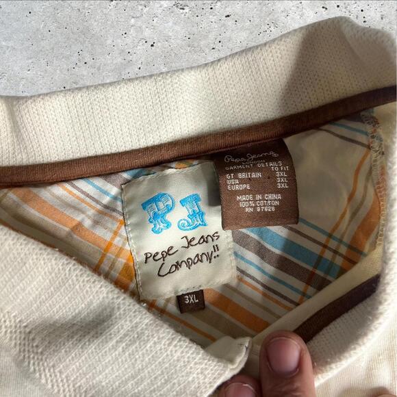 Pepe Jeans Patchwork‎ Design Polo Shirt Short Sleeves Size 3XL - Picture 3 of 7